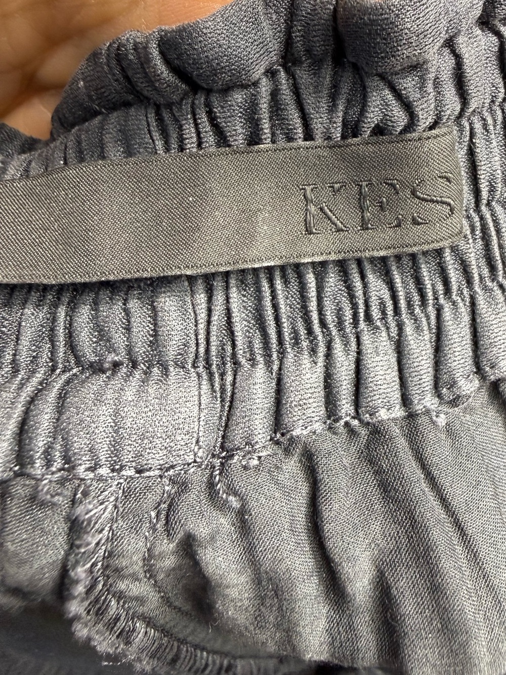 KES Luxury Silk Jogger Pants in Black - Picture 3 of 4